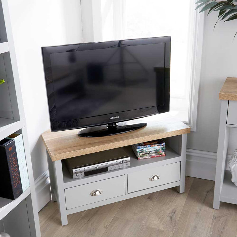 Ashmoore 2 Drawer TV Stand for TVs up to 32" with 36mm Thick Top, Grey