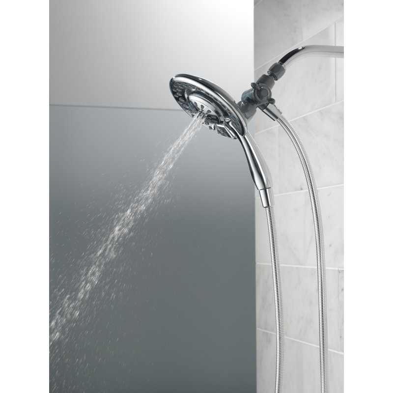 Pomme de douche à main double 2 en 1 In2ition, pomme de douche ronde détachable à 3 jets 1,75 gallons par minute