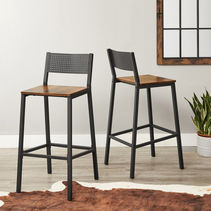 Kathey Counter Stool, Rustic Brown/Black