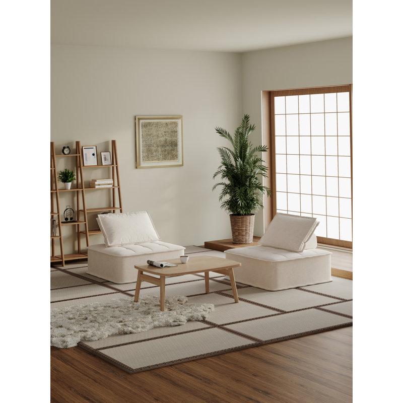 Versatile Modular Floor Sofa Chair, With Soft Tufted Fleece, Frameless Low Profile Floor Seating For Living Room & Gaming, 95x95cm Compact Ottoman Style