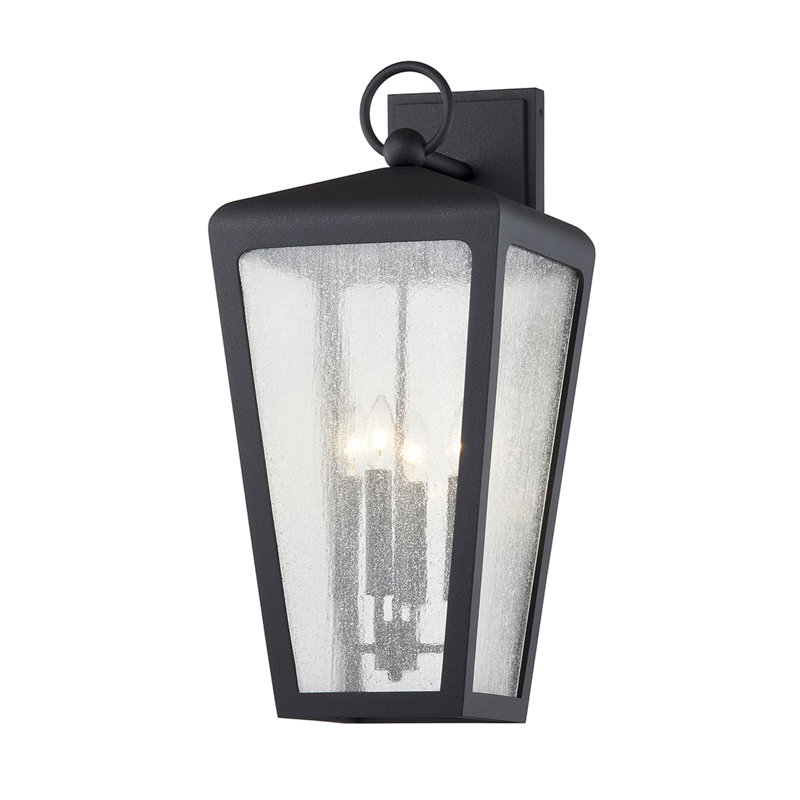 Mariden 25.5" Textured Black Iron Outdoor Wall Sconce