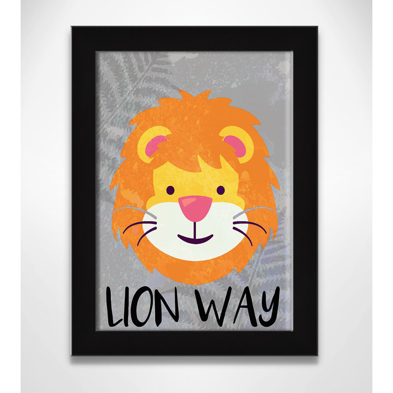 Impression sur papier Lion Way, Encadré plat argent, H 14 po x l 10 po x P 0,6 po