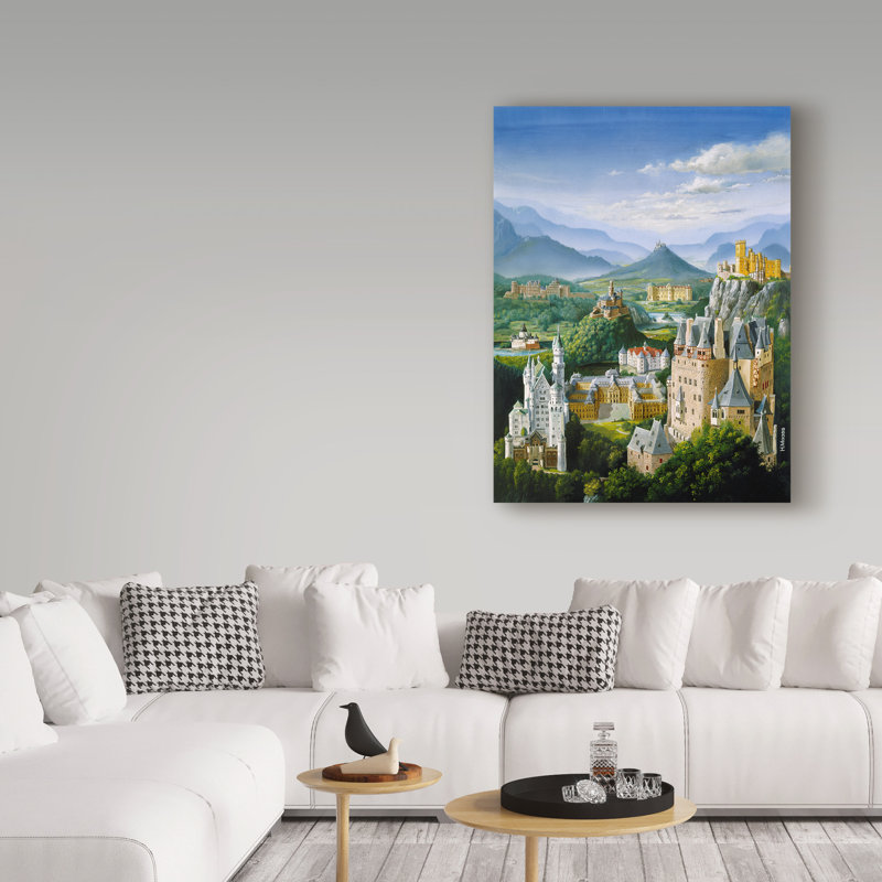 Yand «German Castles», reproduction de peinture acrylique sur toile tendue, H 47 po x l 35 po x P 2 po