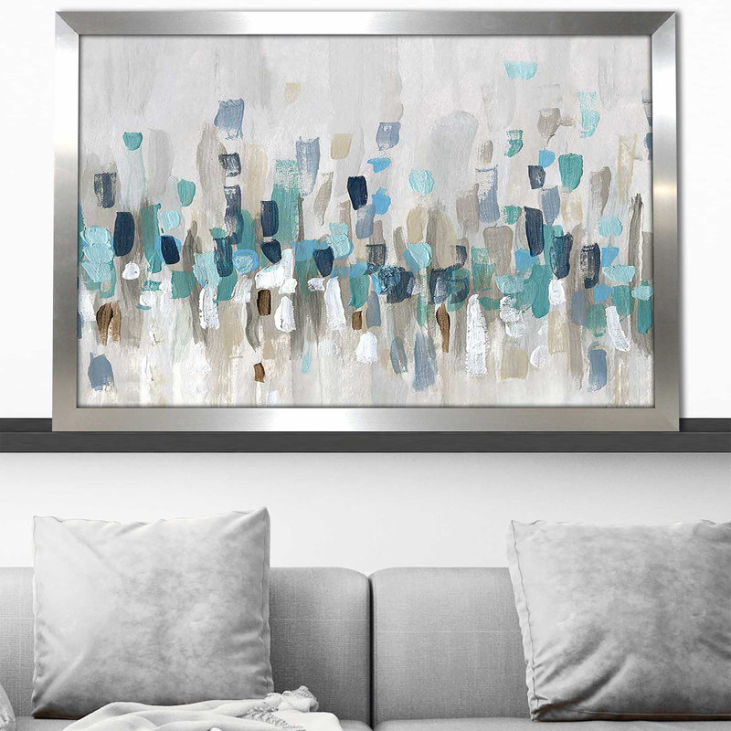 Staccato Blue I par - Peinture, Encadrement argenté, H 21,5 po x l 27,5 po x P 0,75 po