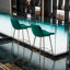 Set of Bar Stools, Velvet Upholstered Fabric Counter Stool With Solid Metal Frame and Velvet Low Back Armless-1878013625-1878013628-1878013627
