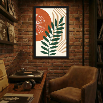 Motif géométrique abstrait avec motif de feuilles