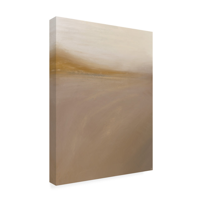 Paysage, horizon doré abstrait sur toile, impression, H 19 po x l 14 po x P 2 po