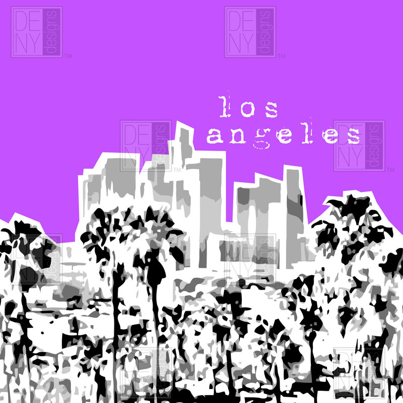Bird Ave Los Angeles Single Shower Curtain, Purple