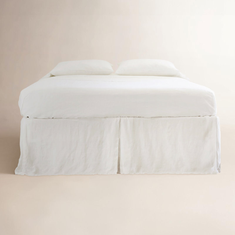 Pleated Bed Skirt, King, Cream