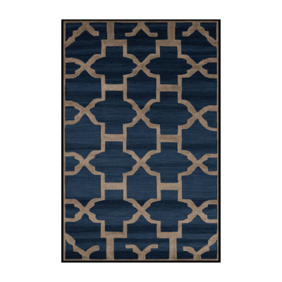 Machine Washable Trellis Gray Area Rug