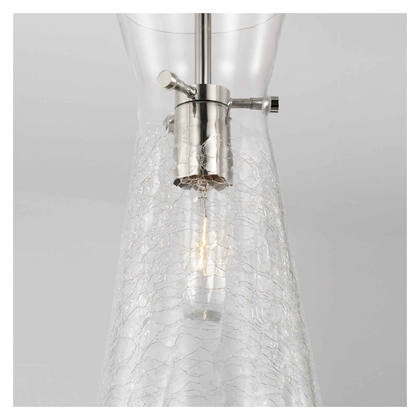 Single Light Glass Dimmable Pendant, Silver