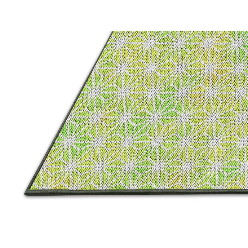 Tapis vert à motif géométrique Satterblanc, Rectangle 8 pi x 10 pi