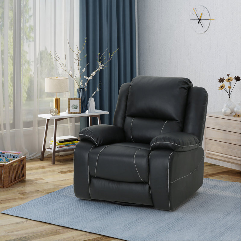 Fauteuil inclinable manuel pivotant de 39 po de largeur, Noir