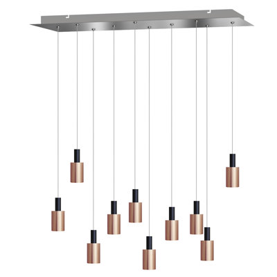 Luminaire suspendu cylindrique à 10 lumières Ahziyah
