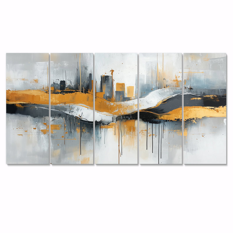 Garson - décoration murale paysage urbain - art mural industriel, H 28 po x l 60 po, 5