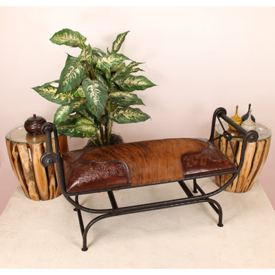 Genuine Leather Upholstered Bench