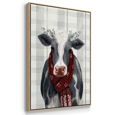 Toile tendue avec châssis Yuletide Cow II