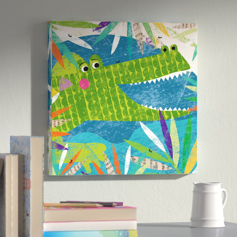 Art sur toile de crocodile Ebbert, H 16 po x L 16 po x l 1,25 po