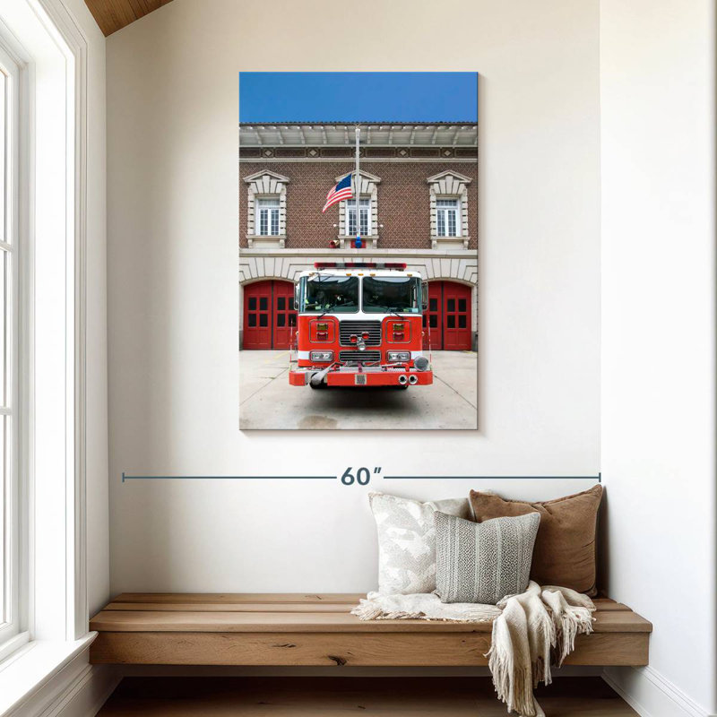Mehar Parked Fire Truck, 45" H x 30" W