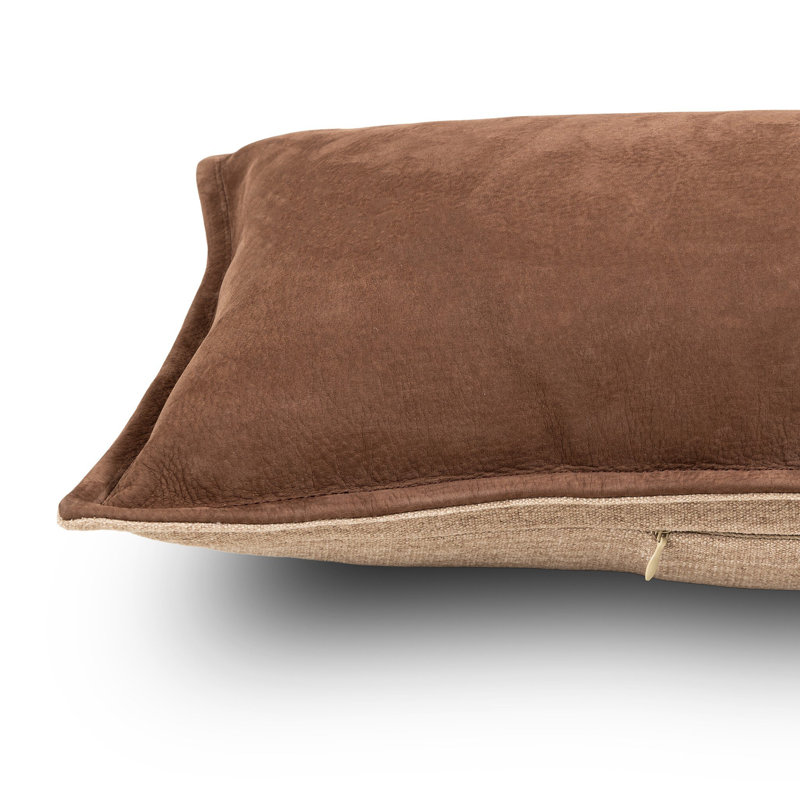 Trenton Throw Pillow, Nubuck Tobacco, Rectangular 13"H x 49"W