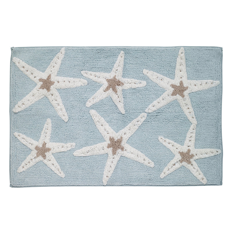Castille 100% Cotton Non-Slip Bath Rug, 20" W x 30" L