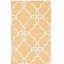 Tapis intérieur / extérieur doré / ivoire floral crocheté à la main-16762724