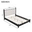 Wood Platform Bed With Upholstered Headboard-1053918202-1053918201