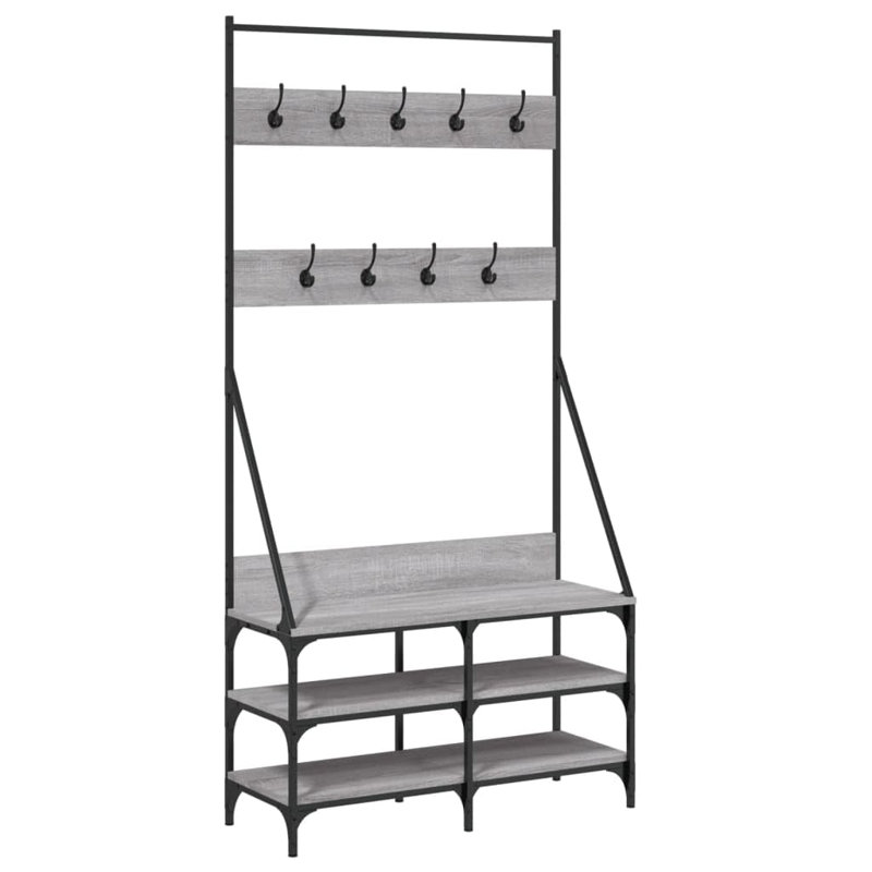 Annelene Hall Tree 90cm Wide, Black/Grey