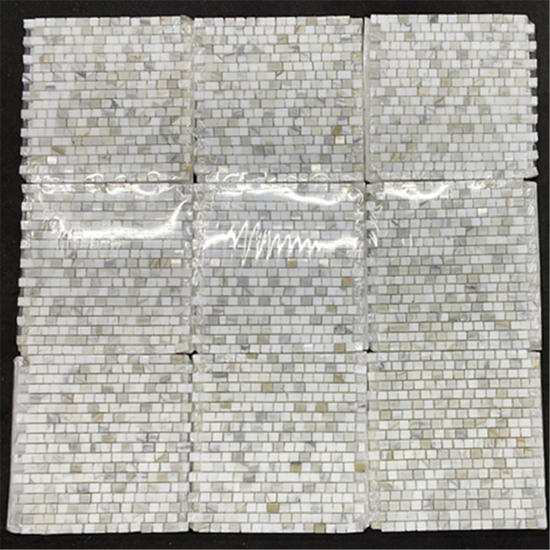 12 in. x 11 in. Marble Tile, White/Beige