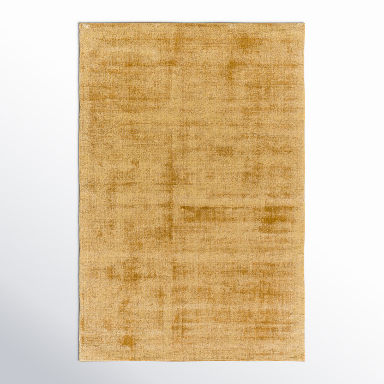 Fennel Hand Loomed Viscose Yellow Rug, Rectangle 6' x 9'