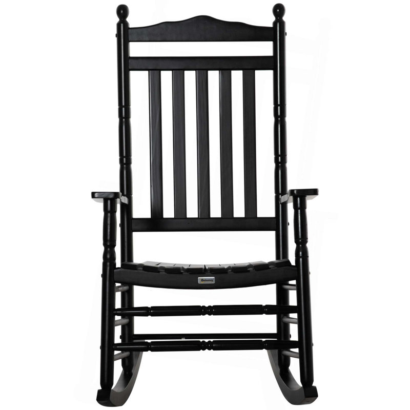 Chaise berçante à haut dossier Traditional, Noir