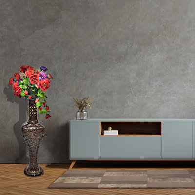 Vase de plancher en bois brun Alisbha