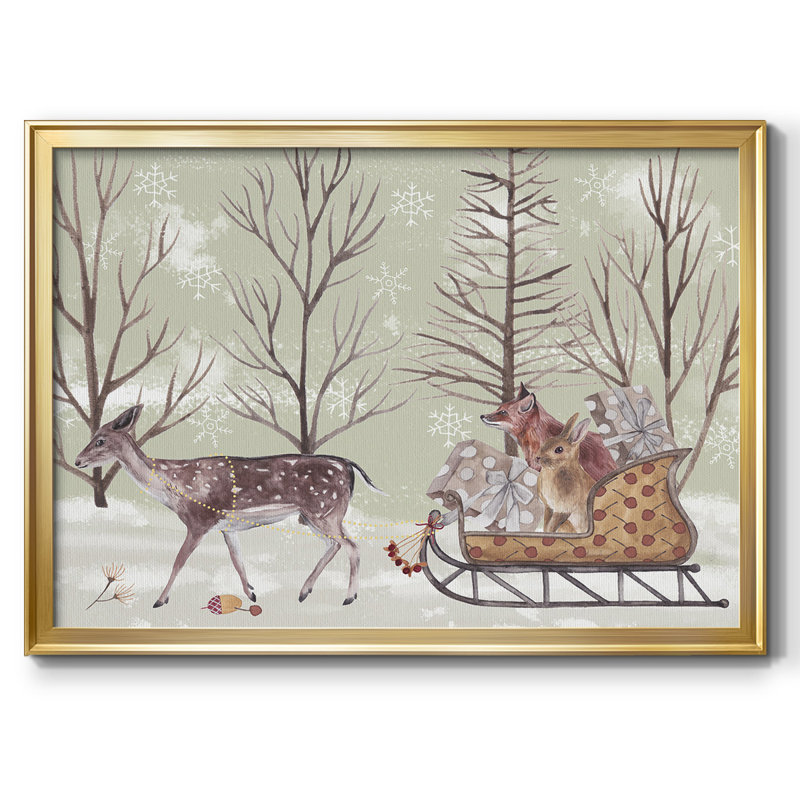 Christmas Time II, reproduction d'art sur toile, Or, H 26 po x l 38 po x P 1,5 po