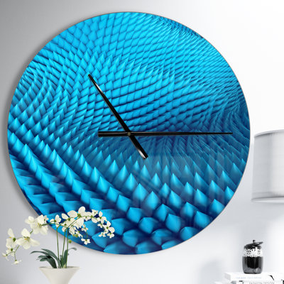 Abstract Blue Wavy - Modern wall clock