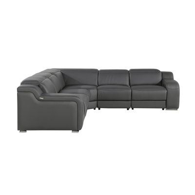 Stanyo 5 - Piece Top Grain Italian Leather Power Reclining Sectional