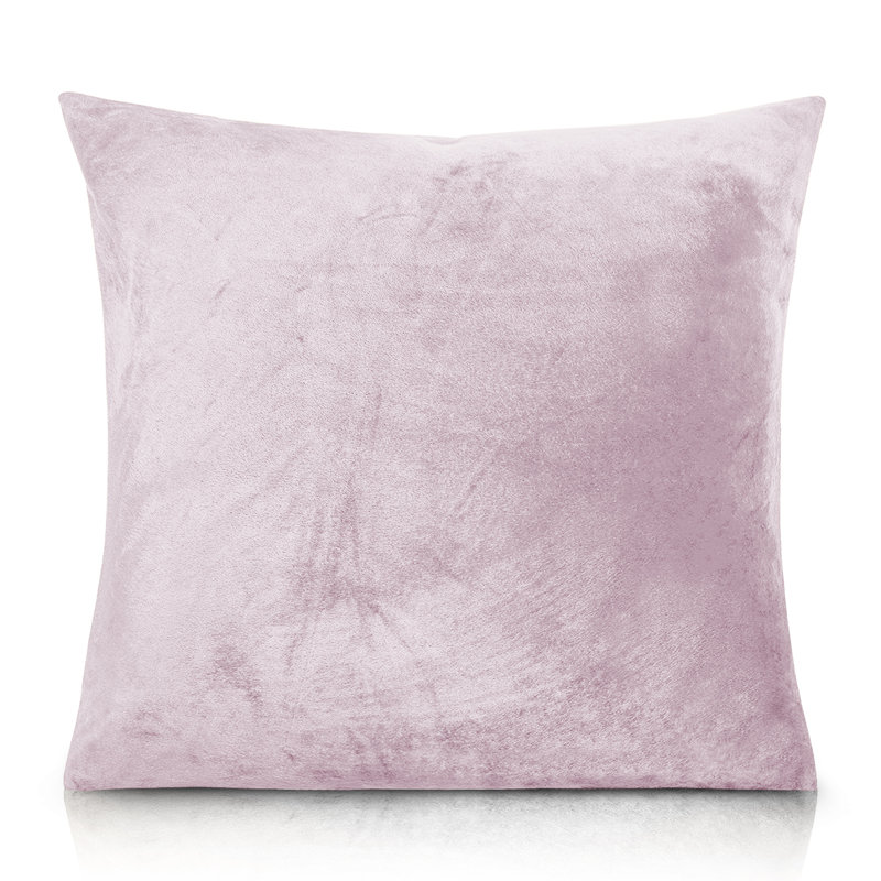 Aspire Homeware Square Plain Velvet Scatter Cushion Cover, Pink Rose, Pack of 2