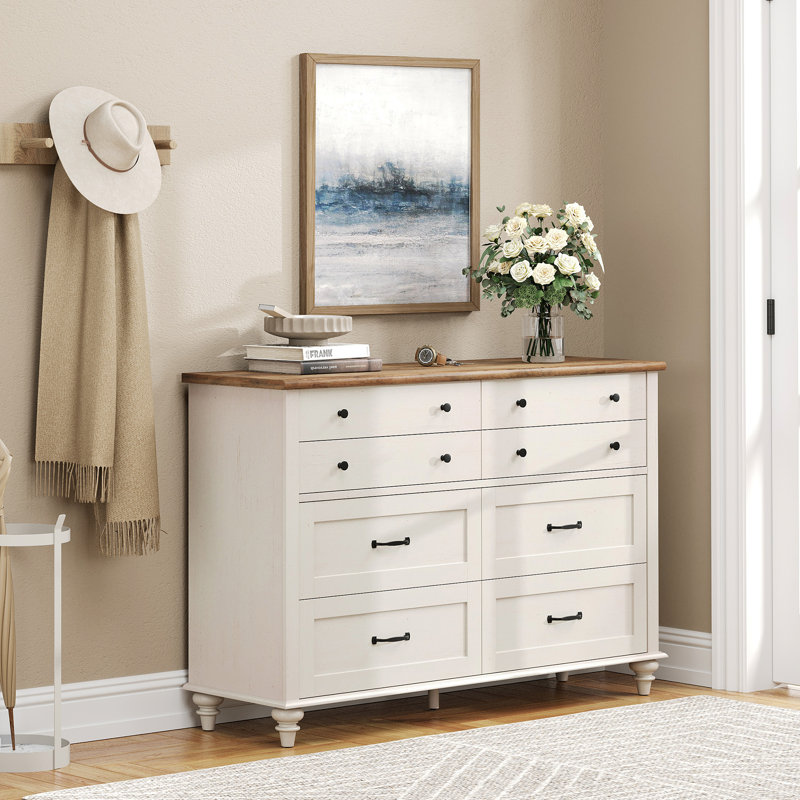 Commode Scarlett, Brun / Blanc cassé