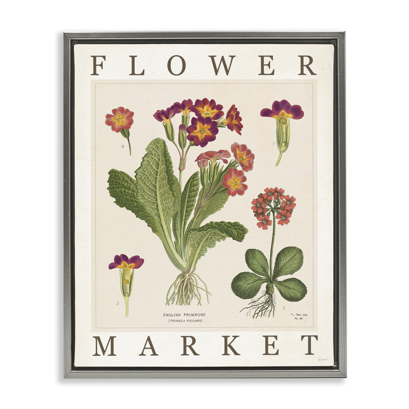 «Flower Market with Red Blooms», art mural encadré sur toile flottante, design par Sue Schlabach, H 21 po x l 17 po