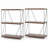 Rebrilliant 2 Pcs 3-tier Multipurpose Display Rack Freestanding Bookcase With Metal Frame Walnut