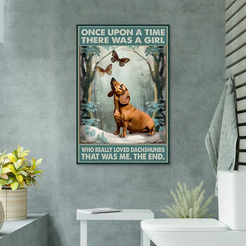 «Who Really Loved Dachshunds», reproduction d'art graphique sur toile tendue, L 24 po x H 36 po