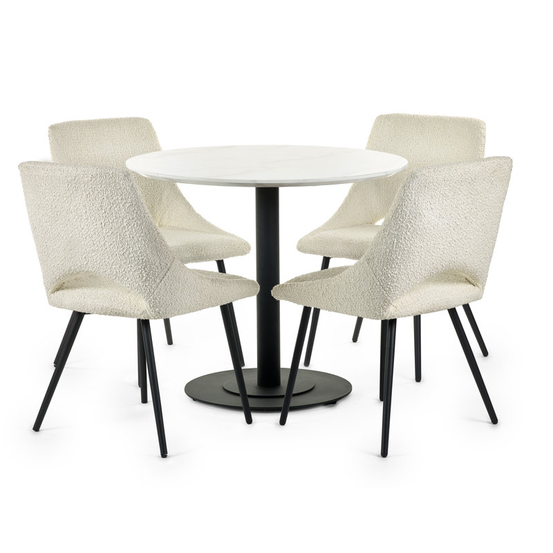 Esman 4 - Person Dining Set, Ivory