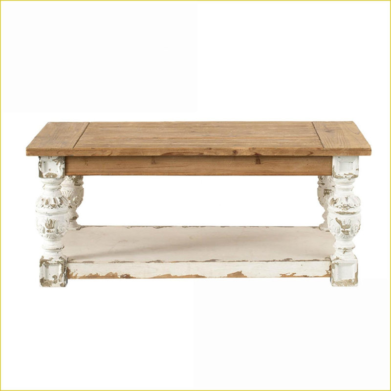 Table basse en bois French Country