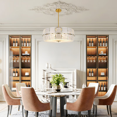 Khyryn Modern 5 Lights Drum Crystal Chandelier