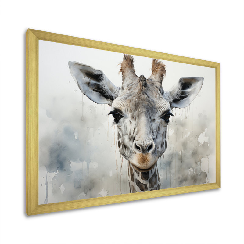Kristyanne Giraffe Graceful Necks - imprimé, Cadre doré simple, H 34 po x l 44 po x P 1,5 po