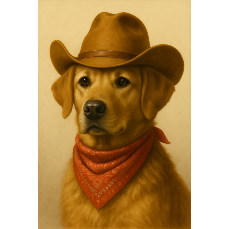 Portrait d’un chien cow-boy par Aine
