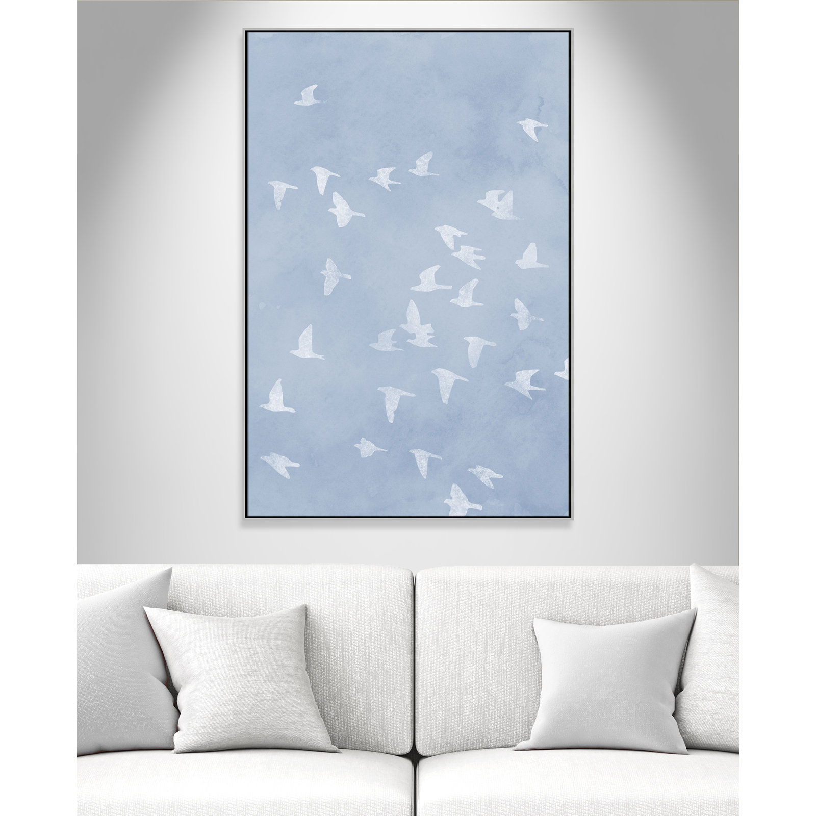 Flying Friends Print by Marcus Prime, Silver Floater, 41.5'' W x 61.5'' H