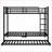 Full Over Full Metal Bunk Bed with Twin Trundle - Sturdy Steel Frame, 350/500LBS Capacity, Black