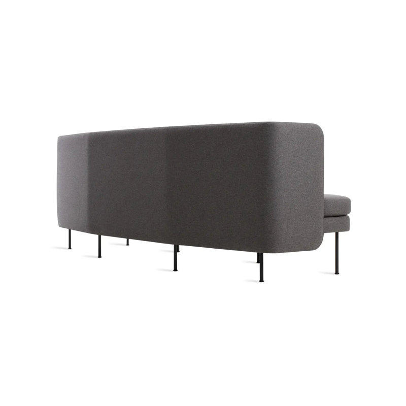 Bloke Sofa, Gabro Gray Wool Blend, 34" H x 95" W x 32" D, Oblivion