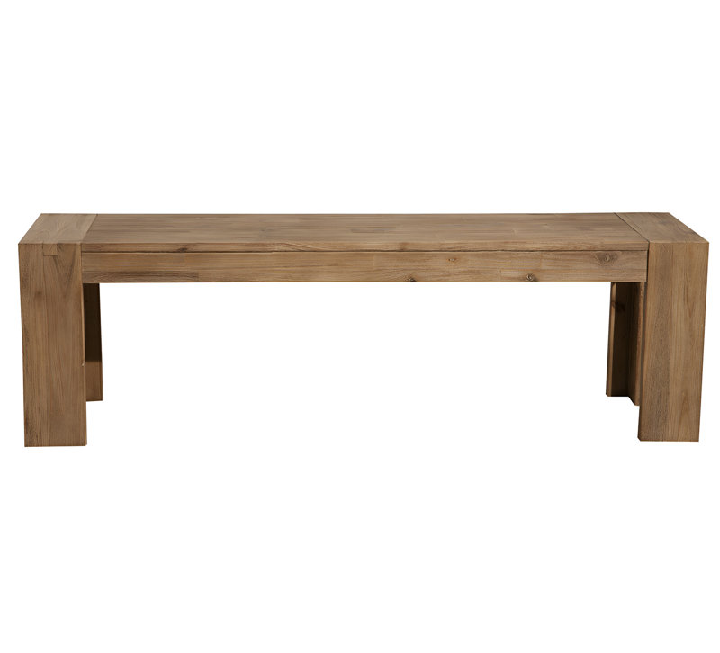 Natural Distressed Solid Wood Dining Bench, 18" H x 58" W x 16" D