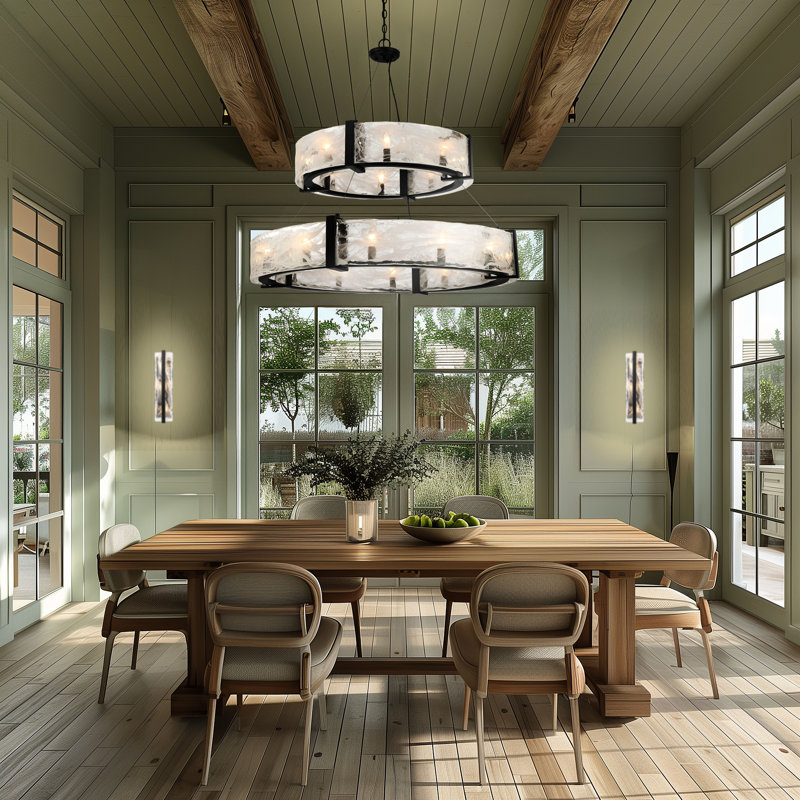 Cloud Break 20 - Light Steel Chandelier